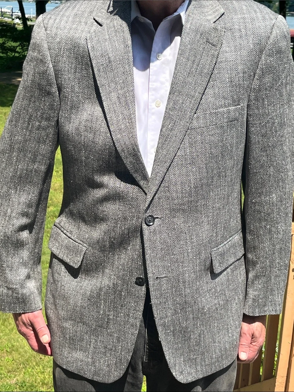 Stafford all silk herringbone pattern blazer 42R